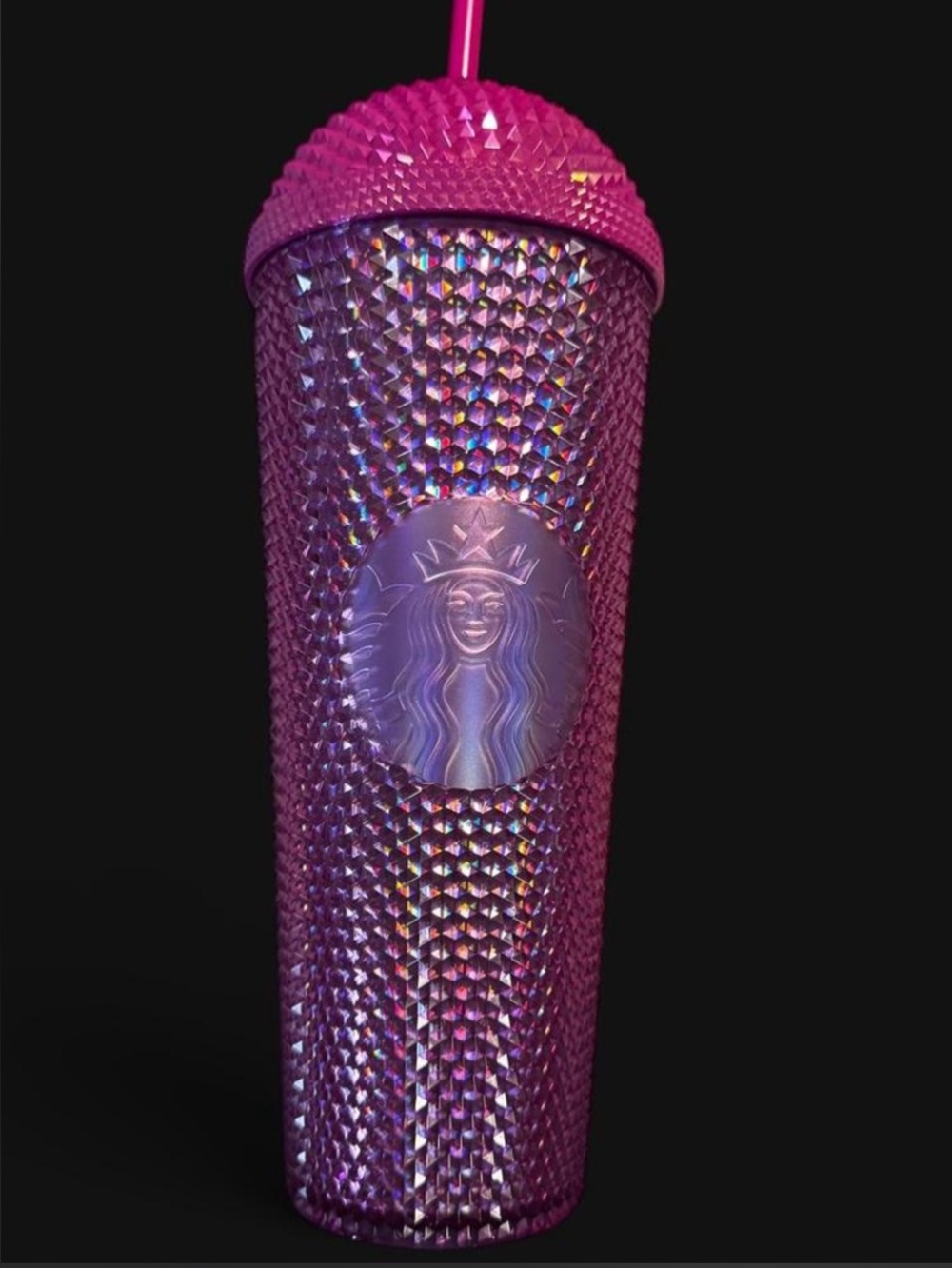 Starbucks Iridescent Pink with hints of purple Studded Tumbler with Straw